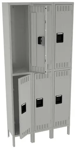 Three Double-Tier Lockers with Legs - Standard