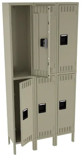 Three Double-Tier Lockers with Legs - Standard
