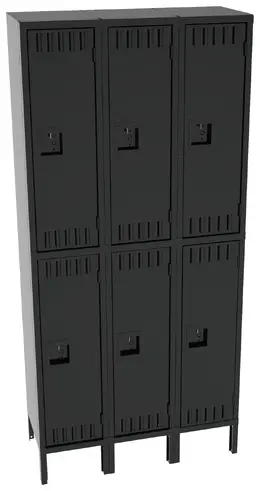 Three Double-Tier Lockers with Legs - Standard
