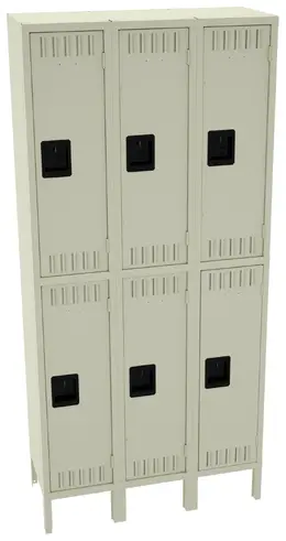Three Double-Tier Lockers with Legs - Standard