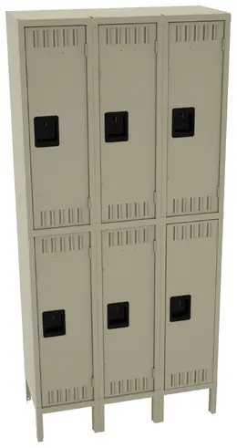Three Double-Tier Lockers with Legs - Standard