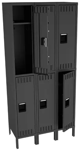 Three Double-Tier Lockers with Legs - Standard