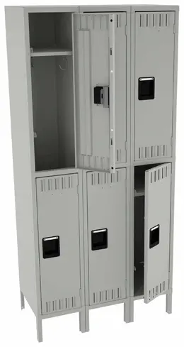 Three Double-Tier Lockers with Legs - Standard