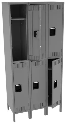 Three Double-Tier Lockers with Legs - Standard
