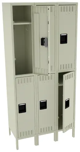 Three Double-Tier Lockers with Legs - Standard