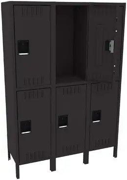 Three Double-Tier Lockers with Legs - Standard