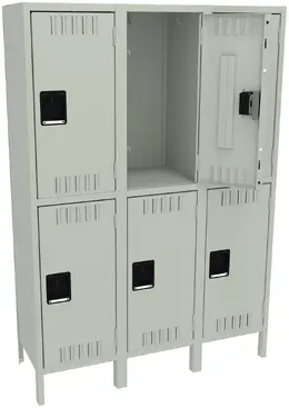 Three Double-Tier Lockers with Legs - Standard