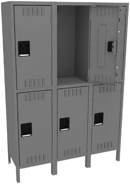Three Double-Tier Lockers with Legs - Standard