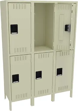 Three Double-Tier Lockers with Legs - Standard