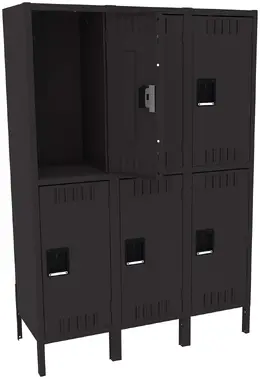 Three Double-Tier Lockers with Legs - Standard