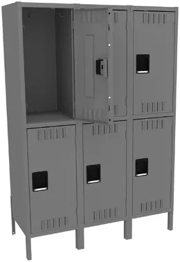 Three Double-Tier Lockers with Legs - Standard