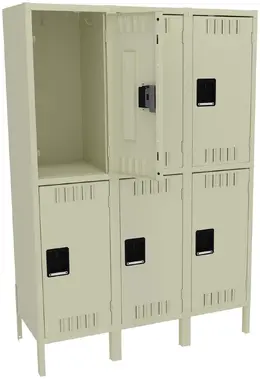 Three Double-Tier Lockers with Legs - Standard
