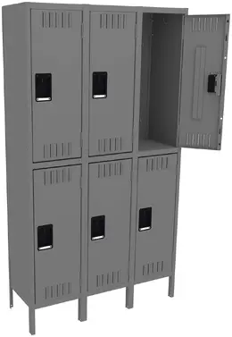 Three Double-Tier Lockers with Legs - Standard