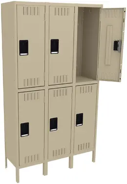 Three Double-Tier Lockers with Legs - Standard