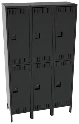 Three Double-Tier Lockers with Legs - Standard