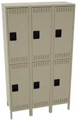 Three Double-Tier Lockers with Legs - Standard