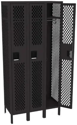 Three Gym Lockers with Legs - Ventilated