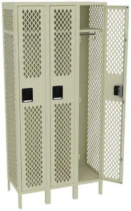 Three Gym Lockers with Legs - Ventilated