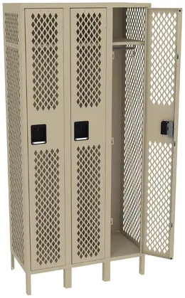 Three Gym Lockers with Legs - Ventilated