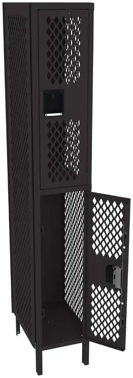 Double-Tier Gym Locker with Legs - Ventilated
