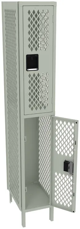 Double-Tier Gym Locker with Legs - Ventilated
