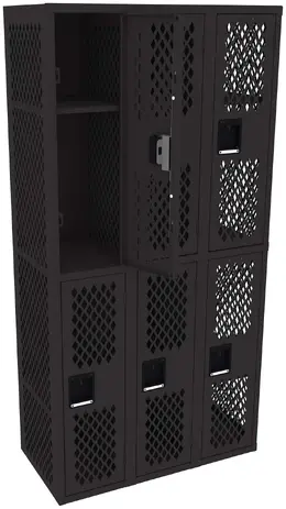 Three Double-Tier Gym Lockers - Ventilated