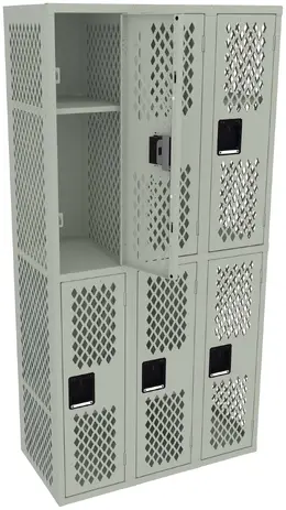 Three Double-Tier Gym Lockers - Ventilated