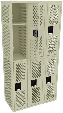 Three Double-Tier Gym Lockers - Ventilated