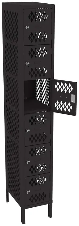 Six Box Gym Lockers with Legs - Ventilated