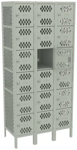Eighteen Box Gym Lockers with Legs - Ventilated