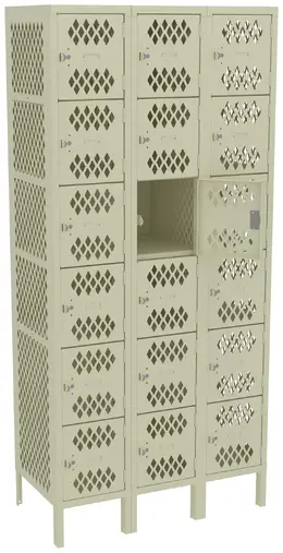 Eighteen Box Gym Lockers with Legs - Ventilated