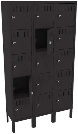 Fifteen Box Lockers with Legs - Standard