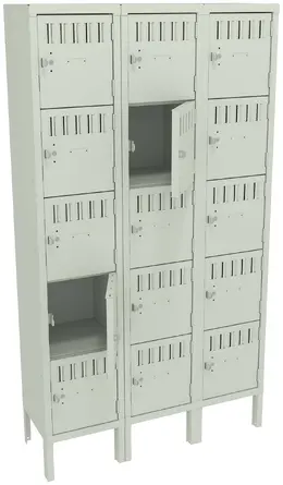 Fifteen Box Lockers with Legs - Standard