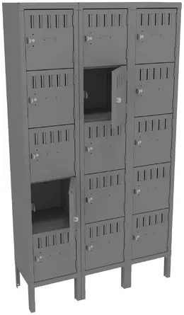 Fifteen Box Lockers with Legs - Standard