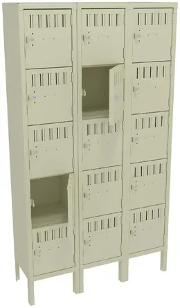 Fifteen Box Lockers with Legs - Standard