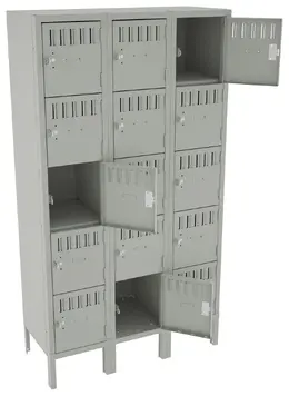 Fifteen Box Lockers with Legs - Standard