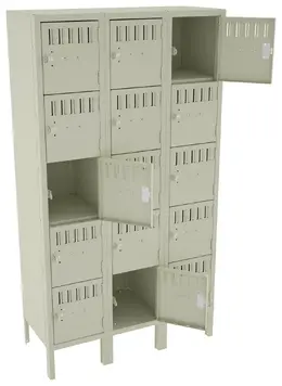 Fifteen Box Lockers with Legs - Standard