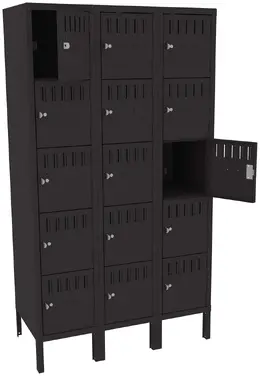 Fifteen Box Lockers with Legs - Standard