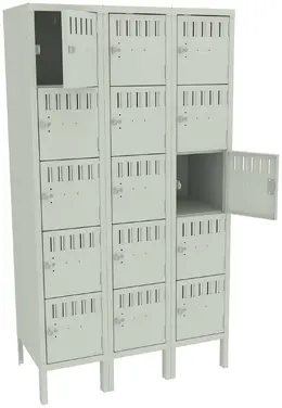 Fifteen Box Lockers with Legs - Standard