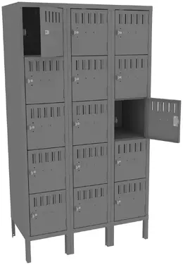Fifteen Box Lockers with Legs - Standard