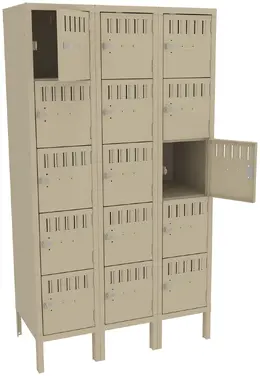 Fifteen Box Lockers with Legs - Standard