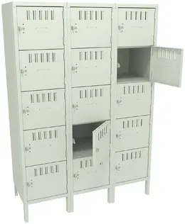 Fifteen Box Lockers with Legs - Standard