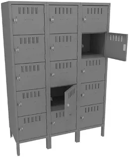 Fifteen Box Lockers with Legs - Standard