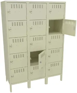 Fifteen Box Lockers with Legs - Standard