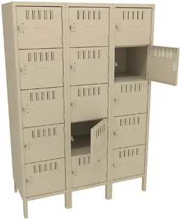 Fifteen Box Lockers with Legs - Standard