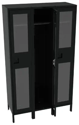 Triple See-Through Lockers with Legs - C-Thru