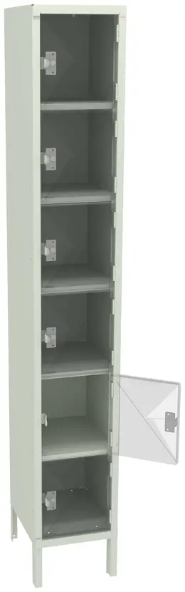 Six Clear Storage Lockers with Legs - C-Thru Series