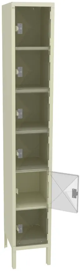 Six Clear Storage Lockers with Legs - C-Thru