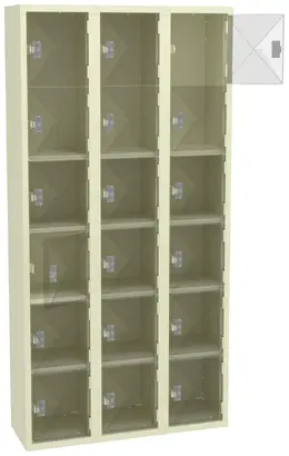 Eighteen Clear Storage Lockers - C-Thru