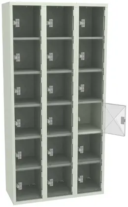Eighteen Clear Storage Lockers - C-Thru Series
